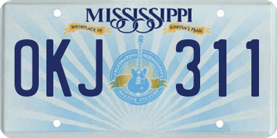 MS license plate OKJ311