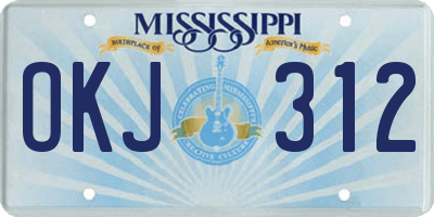 MS license plate OKJ312