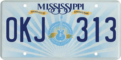 MS license plate OKJ313