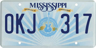 MS license plate OKJ317