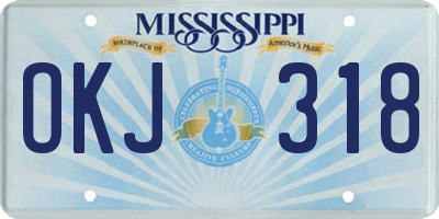 MS license plate OKJ318