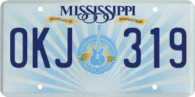MS license plate OKJ319
