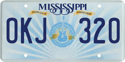 MS license plate OKJ320