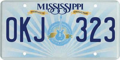 MS license plate OKJ323