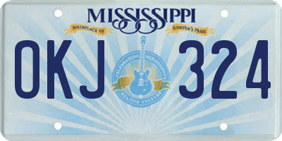 MS license plate OKJ324
