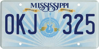 MS license plate OKJ325