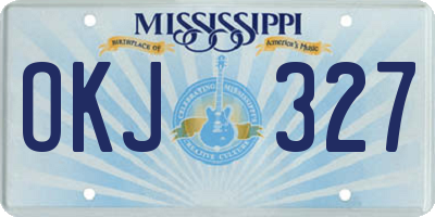 MS license plate OKJ327