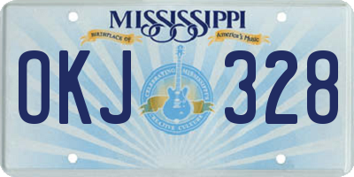 MS license plate OKJ328