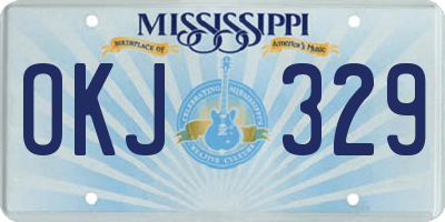 MS license plate OKJ329