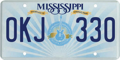 MS license plate OKJ330