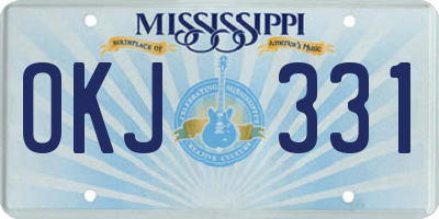 MS license plate OKJ331