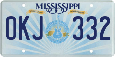 MS license plate OKJ332
