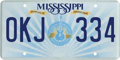 MS license plate OKJ334