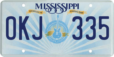 MS license plate OKJ335