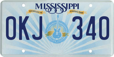 MS license plate OKJ340