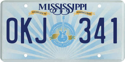 MS license plate OKJ341
