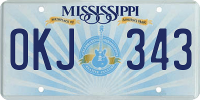MS license plate OKJ343