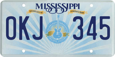 MS license plate OKJ345