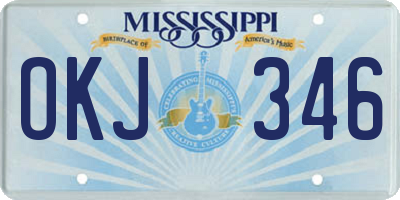 MS license plate OKJ346