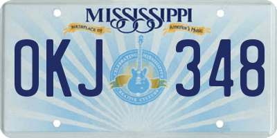 MS license plate OKJ348