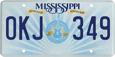 MS license plate OKJ349