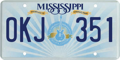 MS license plate OKJ351