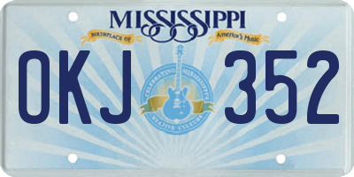 MS license plate OKJ352