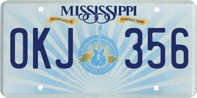 MS license plate OKJ356