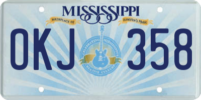 MS license plate OKJ358