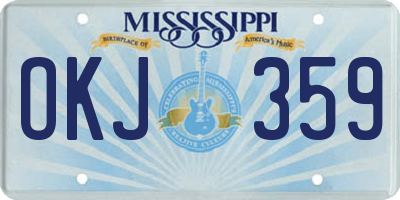 MS license plate OKJ359