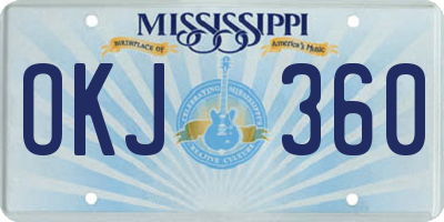 MS license plate OKJ360