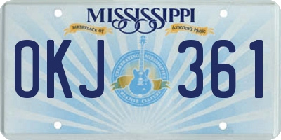 MS license plate OKJ361