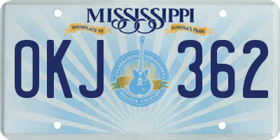 MS license plate OKJ362