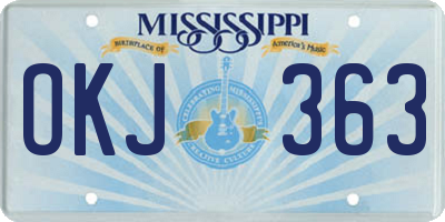 MS license plate OKJ363