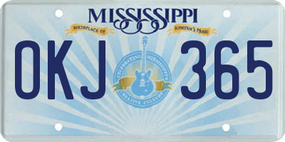 MS license plate OKJ365