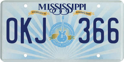 MS license plate OKJ366