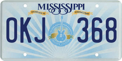 MS license plate OKJ368