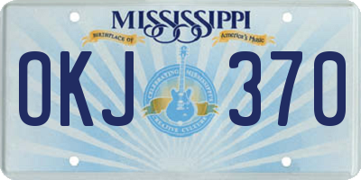 MS license plate OKJ370