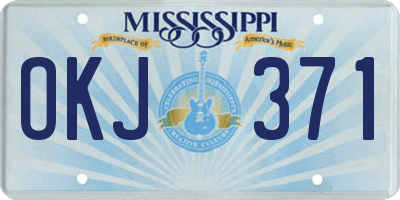MS license plate OKJ371