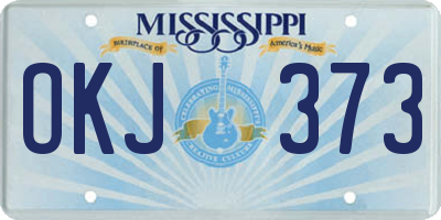 MS license plate OKJ373