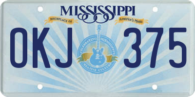 MS license plate OKJ375
