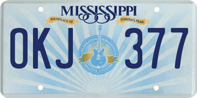 MS license plate OKJ377