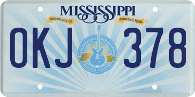 MS license plate OKJ378