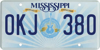MS license plate OKJ380