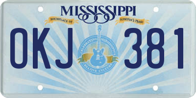 MS license plate OKJ381