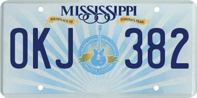 MS license plate OKJ382
