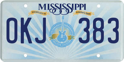 MS license plate OKJ383