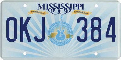 MS license plate OKJ384