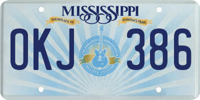 MS license plate OKJ386