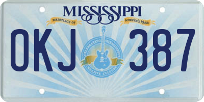 MS license plate OKJ387